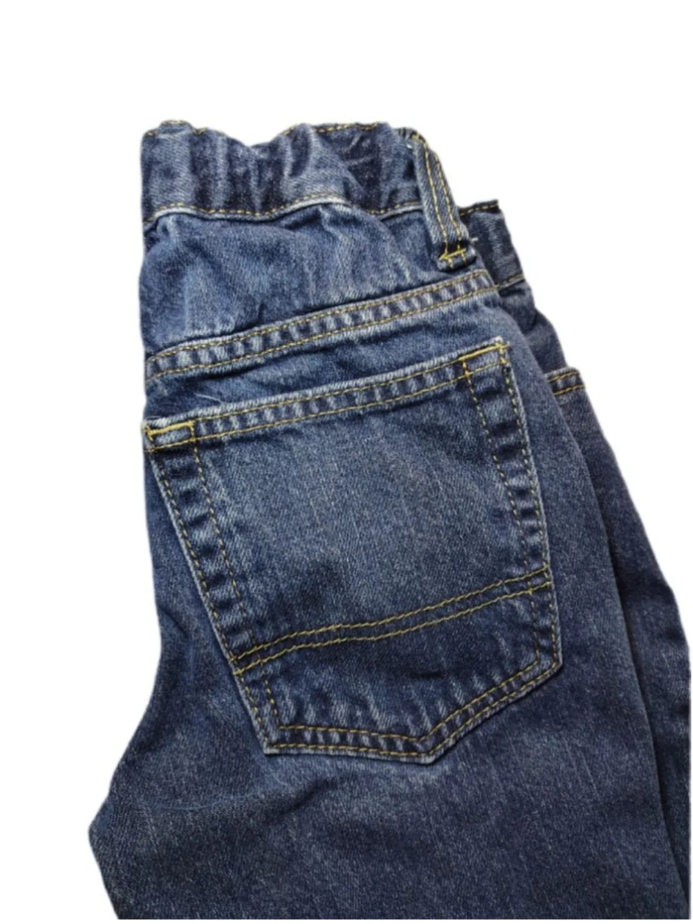 Old Navy Boys Jeans Size 7 Blue Denim Straight Leg Adjustable Waist Classic